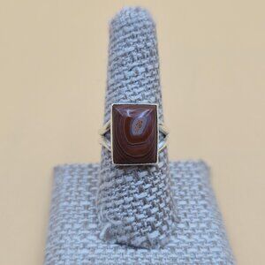 Size 8.25 Sterling Silver Beautiful Handmade Agate Stone Ring A6029